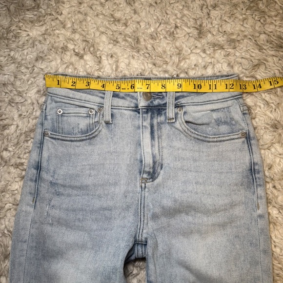 Pistola Lennon High Rise Raw Hem Crop Flare Jeans Size 25 Light Wash - Picture 8 of 10